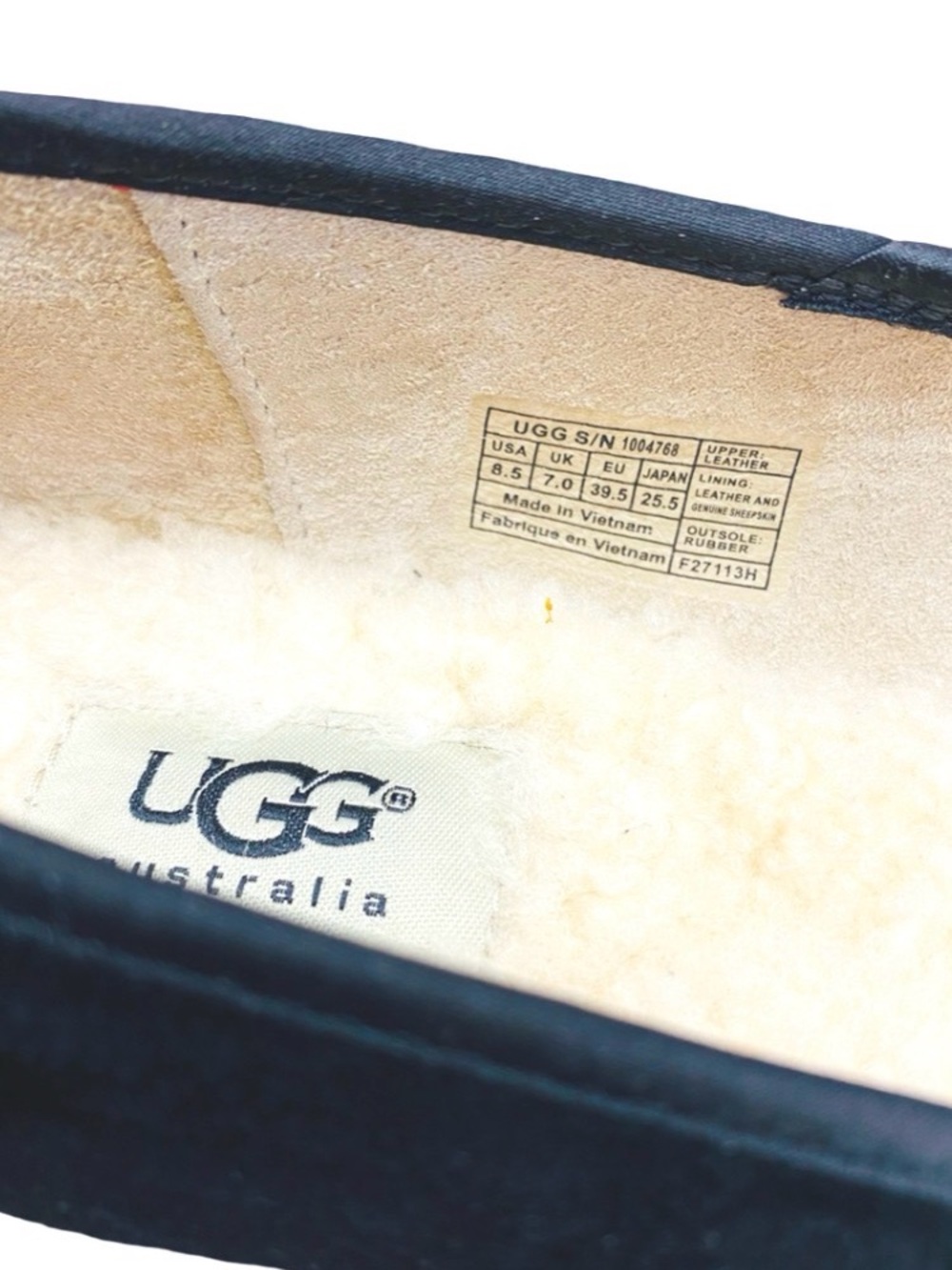 ✨UGG Australia Black Suede Crystal Bow Slip-On Loafer- Business Casual- Preppy✨ - Picture 7 of 7